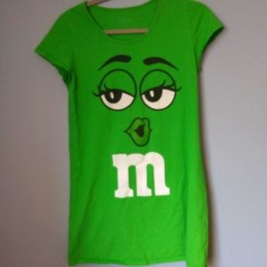 Green M&M T-shirt/Dress green, short sleeve, long